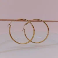 گوشواره حلقه‌ای سایز بزرگ رنگ ثابت