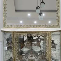ست کامل سلطنتی آینه‌کاری و ویترین + کنسول + ساعت