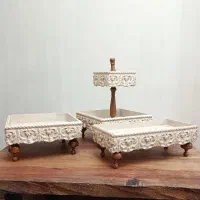 سرویس پذیرایی چوبی میوه خوری شیرینی خوری ست پذیرای