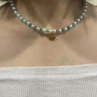 گردنبند آبی و سفید (دست ساز)