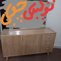 میز ال سی دی و آینه کنسول چوبی