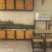 باربیکیو ، کابینت ، میز آتشکده ، نیمکت ، فر پیتزا