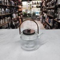 قوری پیرکس شعله مستقیم دسته چوبی