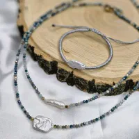 گردنبند دستساز کریستال و سنگ طبیعی