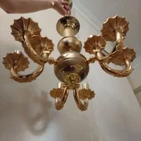 یک جفت لوستر آبکاری شده طلا