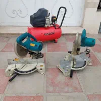 اره فارسی بر ماکیتا و پمپ باد ۵۰ لیتری در حد نو