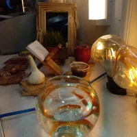 اینه چوبی  رحل  و  هفت سین  چوبی