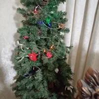 درخت کیریسمس و سبد گل