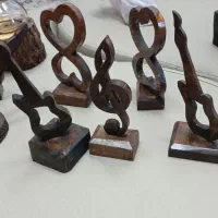 جا شمعی دکوری گیتار و قلب چوبی