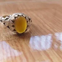 انگشتر نقره عقیق پرتقالی