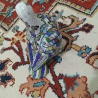 کبوتر سفالی نقاشی شده کار دست قدیمی