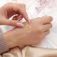آویز گردنبند طلا 18 عیار زنانه طرح انار و بته جقه