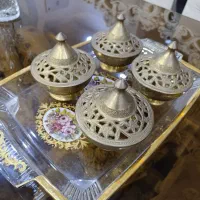 ۴ عدد قندان برنجی کار دست