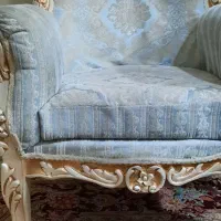 مبل سلطنتی ۷ نفره چوب راش اصل ۳ عدد عسلی