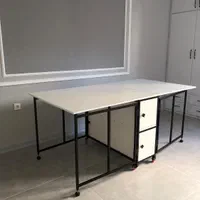 تولیدی.میز برش تاشو«فلزی»محکم کمددار1 متر در 2 متر