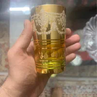دو دست لیوان تزیینی طلایی رنگ