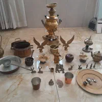 سماور برنجی قابلمه مسی سینی برنجی عتیقه دکوری