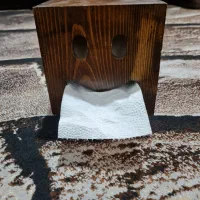 جا دستمال کاغذی چوبی طرح لبخند