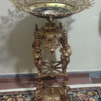 تزئینی برنزی و آیینه و شمعدون
