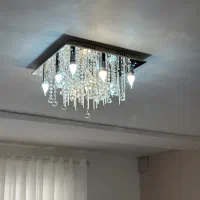 لوسترکریستالی سقفی ۹لامپ با لامپ های ریز ال ای دی