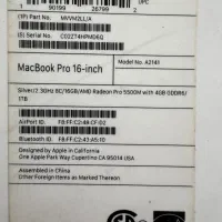 * MacBook Pro 2019 16 inch 1 TB *|رایانه همراه|دماوند, گیلاوند|دیوار