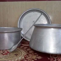 قابلمه و دیگ و سینی روحی بزرگ کاملا نو