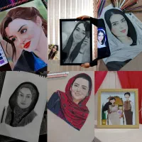 سفارش نقاشی چهره با تکنیک های سیاهقلم و مدادرنگی