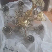 لوستر پنج شاخه برنز شش شعله یک عدد