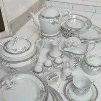 سرویس۱۲۵ پارچه چینی توس با آبکاری طلا