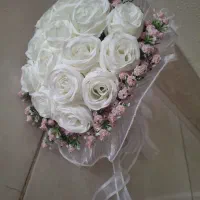 دسته گل مصنوعی عروس لوکس ، طبیعی و ماندگار