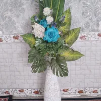 گل با گلدان