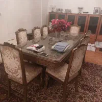 میز ناهارخوری و مبل استیل در حد نو