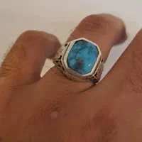 انگشتر نقره فیروزه نیشابوری 11.5گرم عیارنقره925