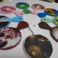 آینه دستی و جعبه چوبی دکوپاژ کاملاً سفارشی