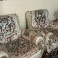 مبل راحتی ۸ نفره سفید  در حد نو