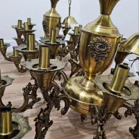 لوستر برنجی ۸ شاخه دوبل