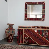 یغان،آینه و گلدان سنتی زیبا
