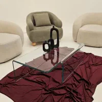 میز جلومبلی شیشه خم سیال -طراحی مدرن -16 میل مقاوم