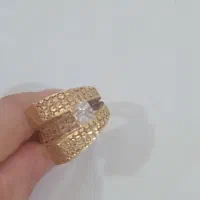 انگشتر بزرگ3/370.و گوشواره حلقه ای یک گرم