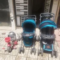 کالسکه و سه چرخه ی کودک. بصورت یکجا