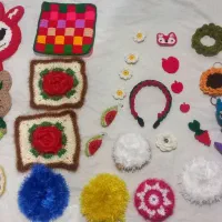 بافتنی لیف عروسکی اسکاج زیرداغی تل گوشواره عروسک و