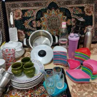 بشقاب و ظرف ژله ،شیشه واسه جا ادویه وخورد ریزه