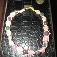 دستبند سنگ آمیتیس و تورمالین و کوارتز