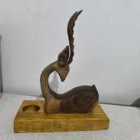 غزال چوبی دکوری نشسته