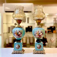چراغ و شمعدان جفتی 2 تیکه فرانسوی