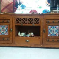 زیر تلویزیون سنتی تمام چوب