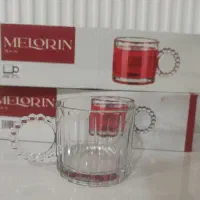 لیوان شیشه ای دسته مرواریدی