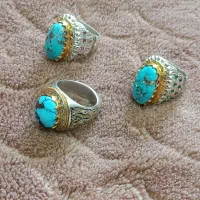 3 عدد انگشتر نقره فیروزه نیشابور نو
