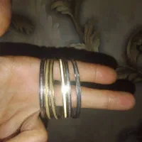 فروش یک دست ۶نایی النگو روس سفید طلایی رنگ ثابت