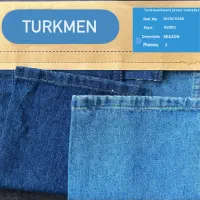 پارچه ترکمن مشکی و ابی